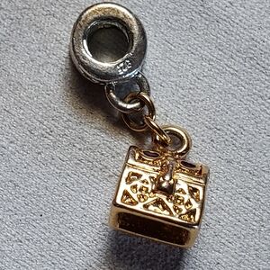925 gold treasure chest dangle charm